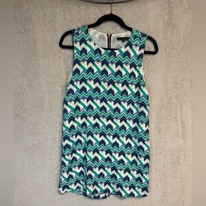 Olivaceous (size S) silk, patterned mini dress